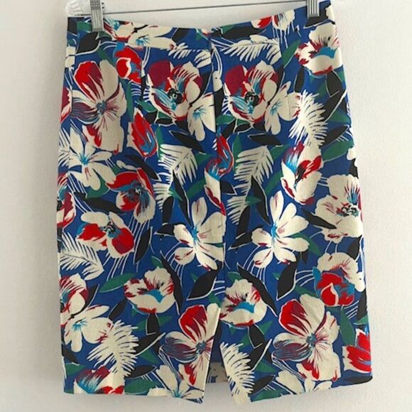 J. Crew Dresses & Skirts - J. Crew Floral Pencil Skirt - Blue and Red